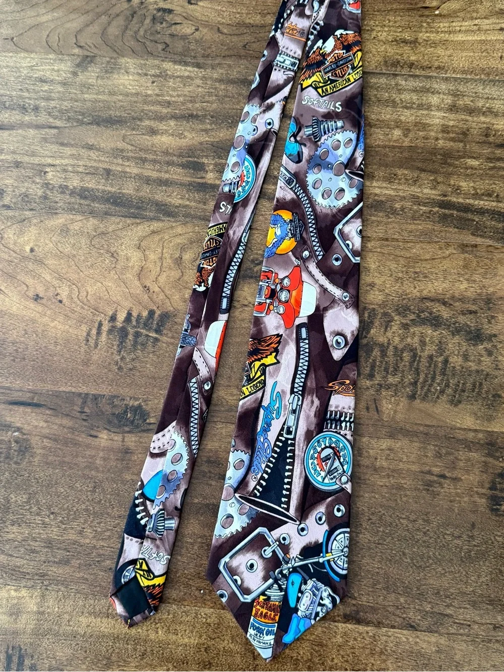 RARE SIGNED Vtg 90s Nicole Miller Limited Edition Harley Davidson Necktie
